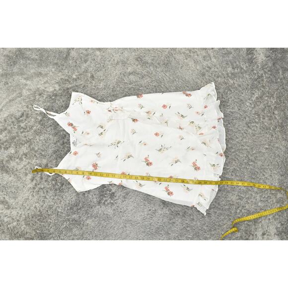 NEW Hollister White Floral V Neck Wrap Dress M Sleeveless Knee-Length - Picture 7 of 7